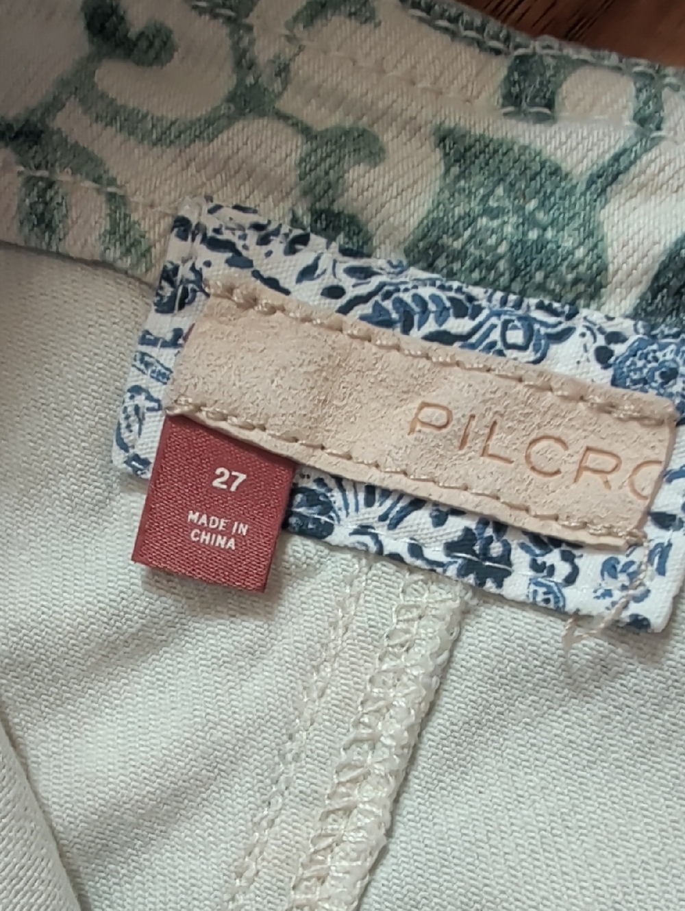 Pilcro Cutoff Botanical Cream Denim Overall Shorts Sage Floral Anthropologie - Picture 6 of 8